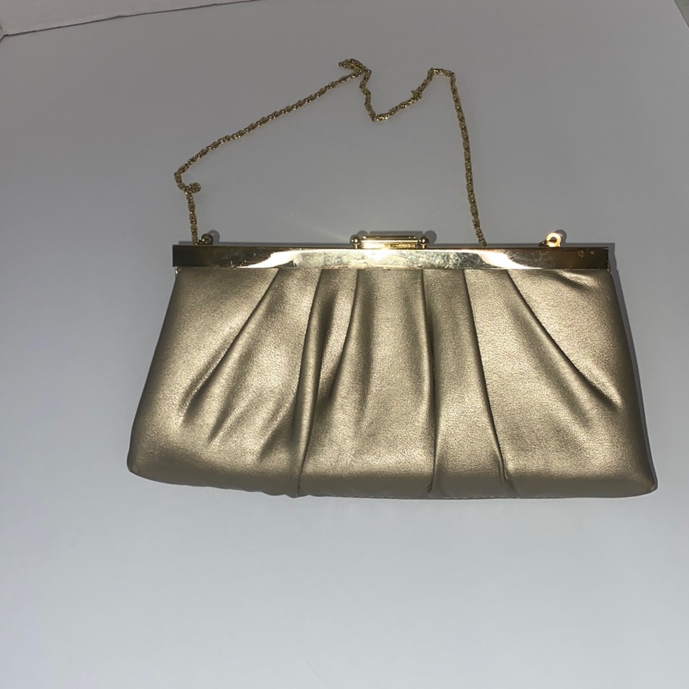 Gunne Sax vintage gold handbag with chain strap